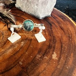 Adjustable sterling silver and turquoise bracelet